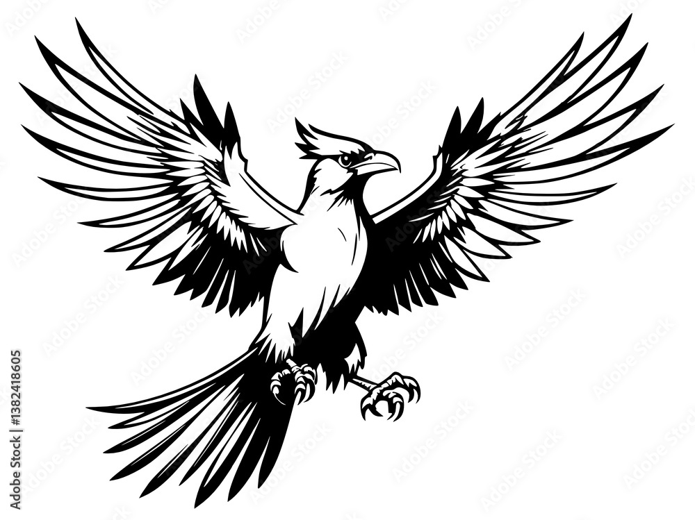 Obraz premium black and white illustration of an eagle