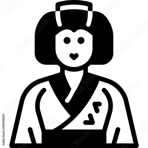 geisha solid line icon