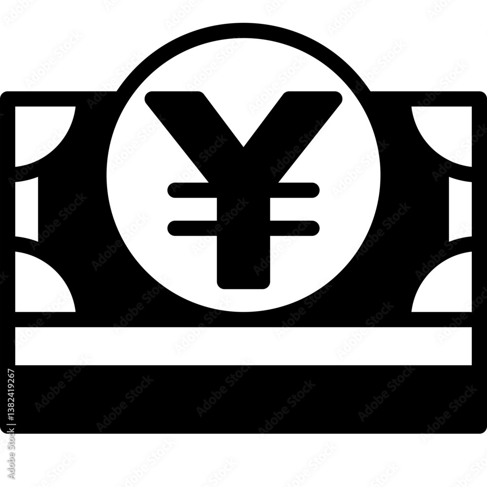 Obraz premium yen solid line icon
