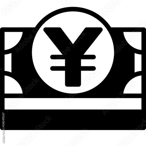 yen solid line icon