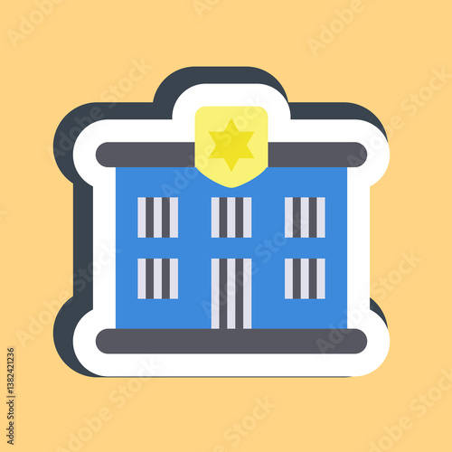 Sticker prison. Building elements. Good for prints, web, posters, logo, site plan, map, infographics, etc.