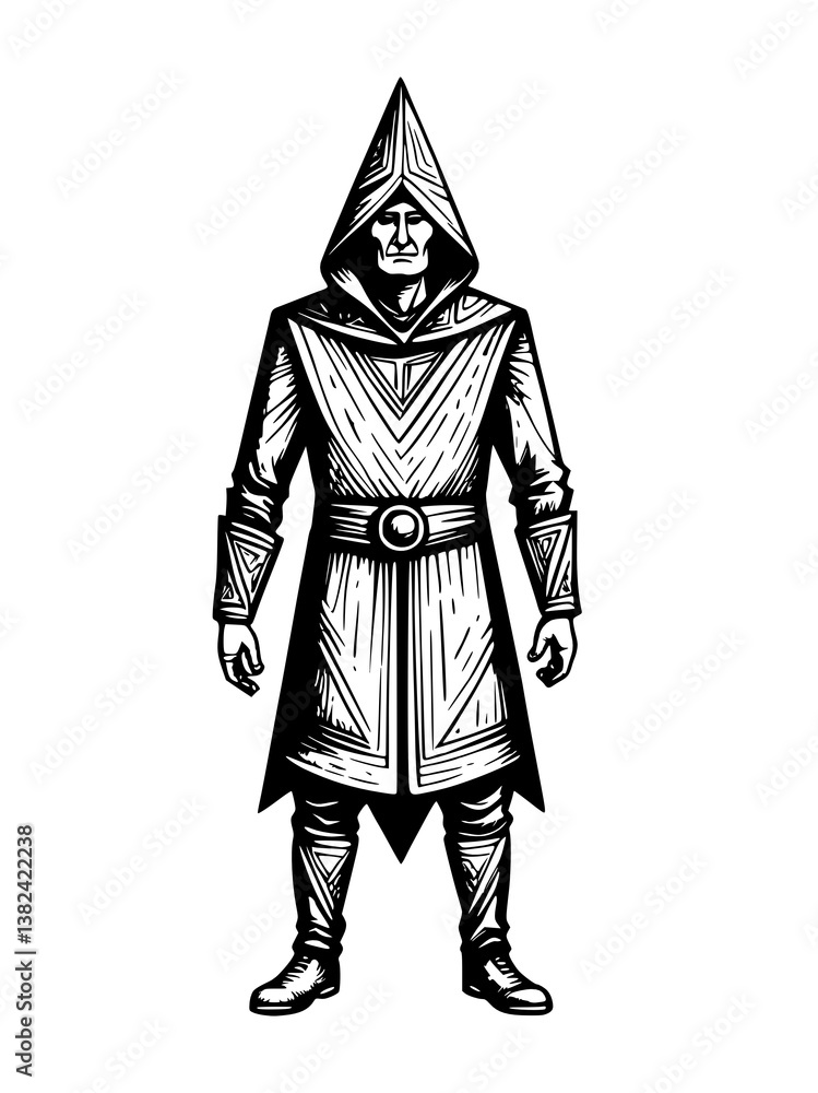 Fototapeta premium wizard in the top and the hood.