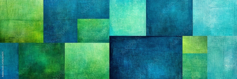 Abstract background with overlapping squares in shades of blue and Abstract background with overlapping squares in shades of blue and