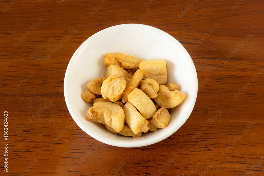 Delicious savory snack bowl home kitchen food photography rustic setting close-up flavor exploration Delicious savory snack bowl home kitchen food photography rustic setting close-up flavor exploration