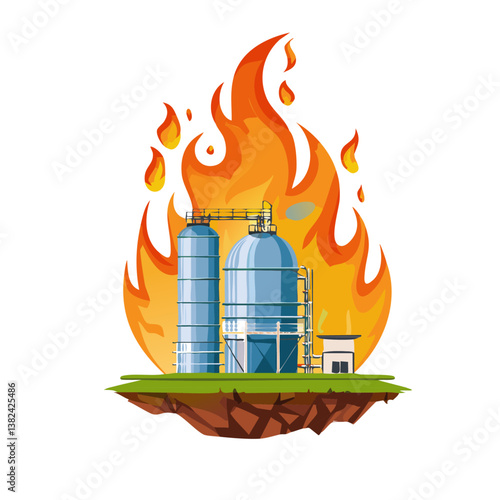 Obraz na płótnie biogas vector flame industry factory icon design w salonie
