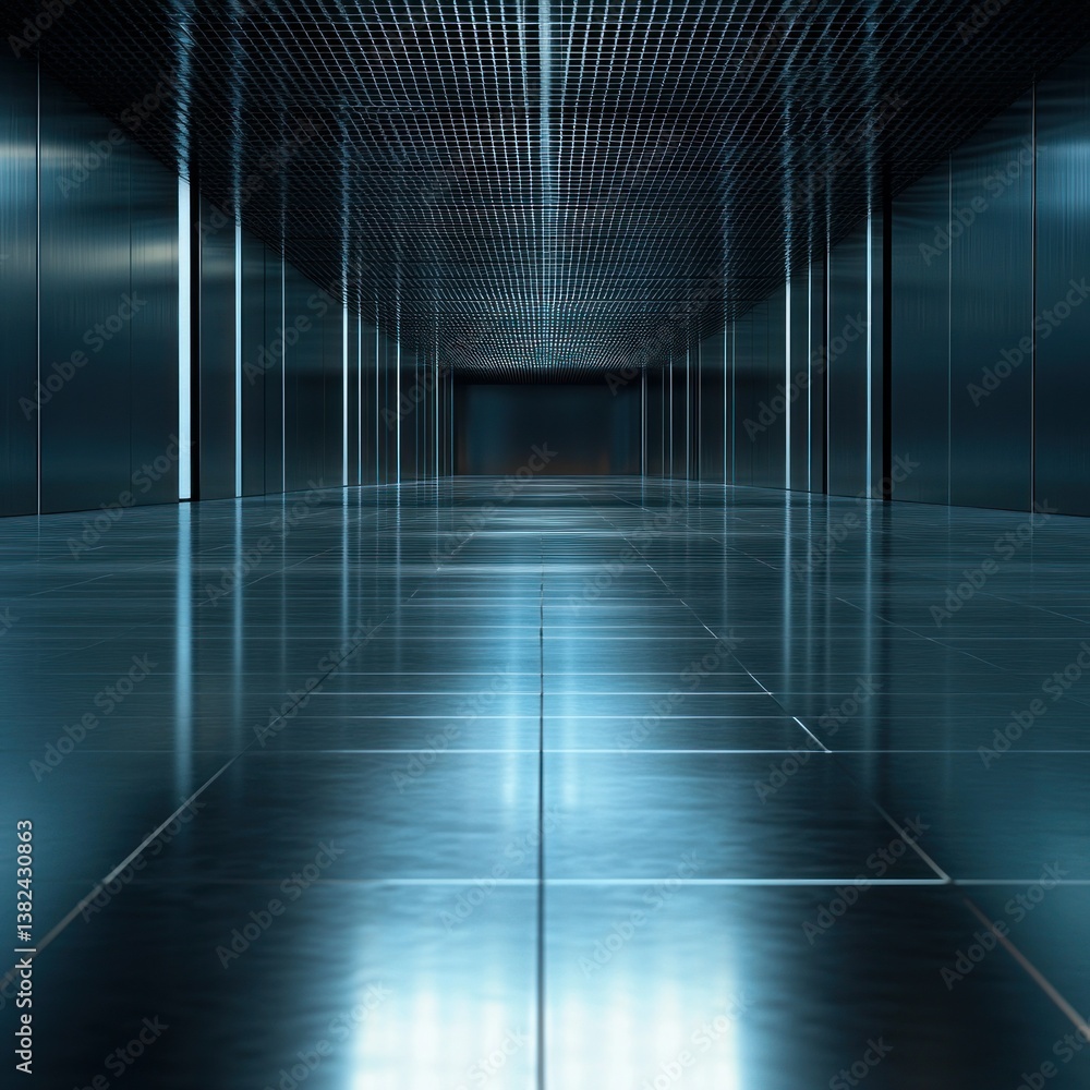 Empty futuristic hallway Empty futuristic hallway