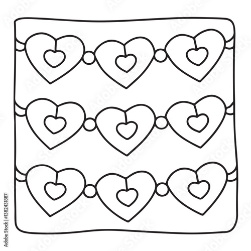 Comfy patterns coloring page, bold and easy coloring book page, patterns, mandala, flowers, floral, animals, vector illustration, line art, black and white, victor art, illustration