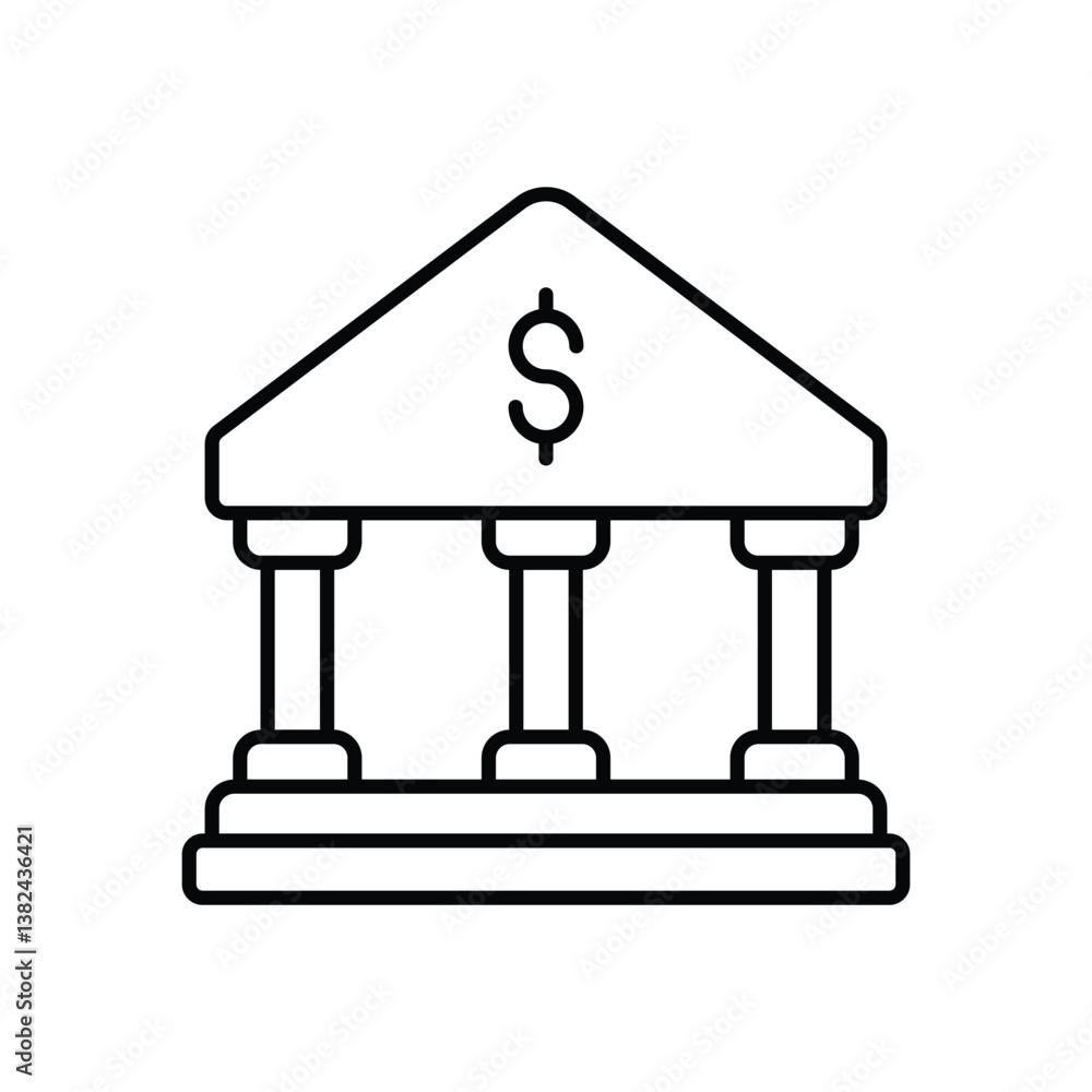 Bank icon isolated on a white background. Vector illustration. Bank icon isolated on a white background. Vector illustration.