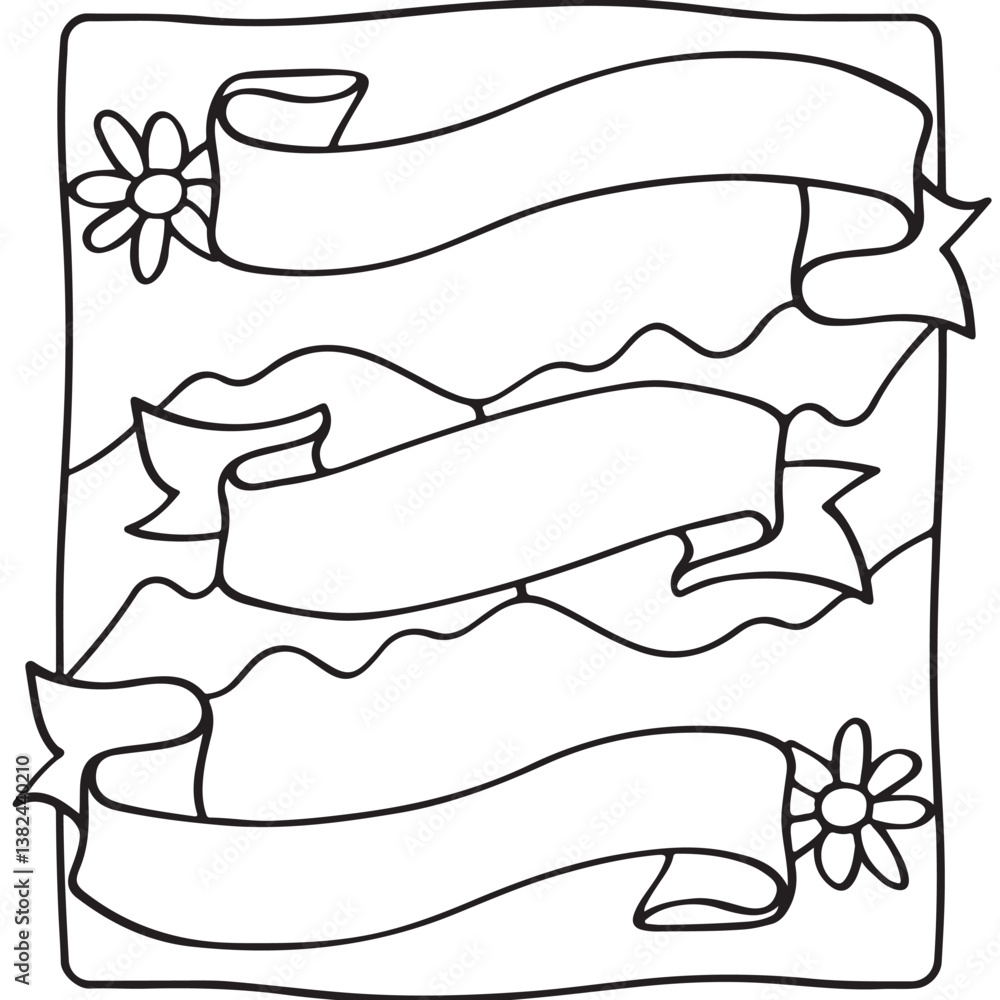 Fototapeta premium Comfy patterns coloring page, bold and easy coloring book page, patterns, mandala, flowers, floral, animals, vector illustration, line art, black and white, victor art, illustration
