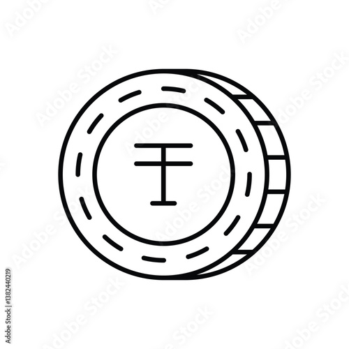 Tenge  icon isolated on a white background. Vector illustration.