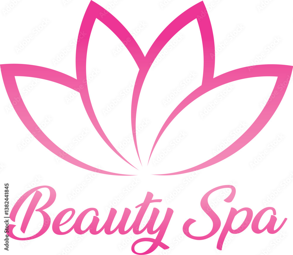 Modern Beauty Spa Logo – Pink Lotus Flower Design for Wellness and Skincare Branding Modern Beauty Spa Logo – Pink Lotus Flower Design for Wellness and Skincare Branding