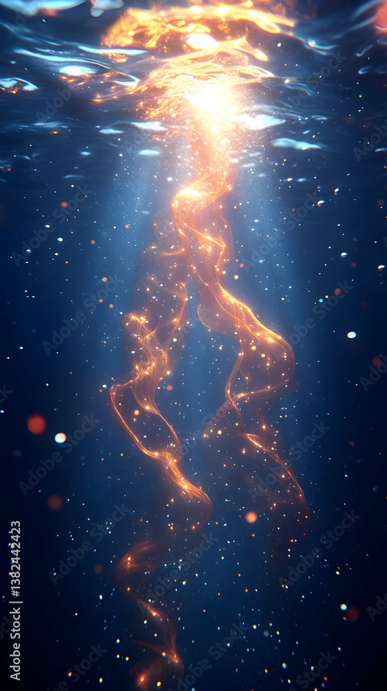 Obraz premium Underwater Abstract Gold Light