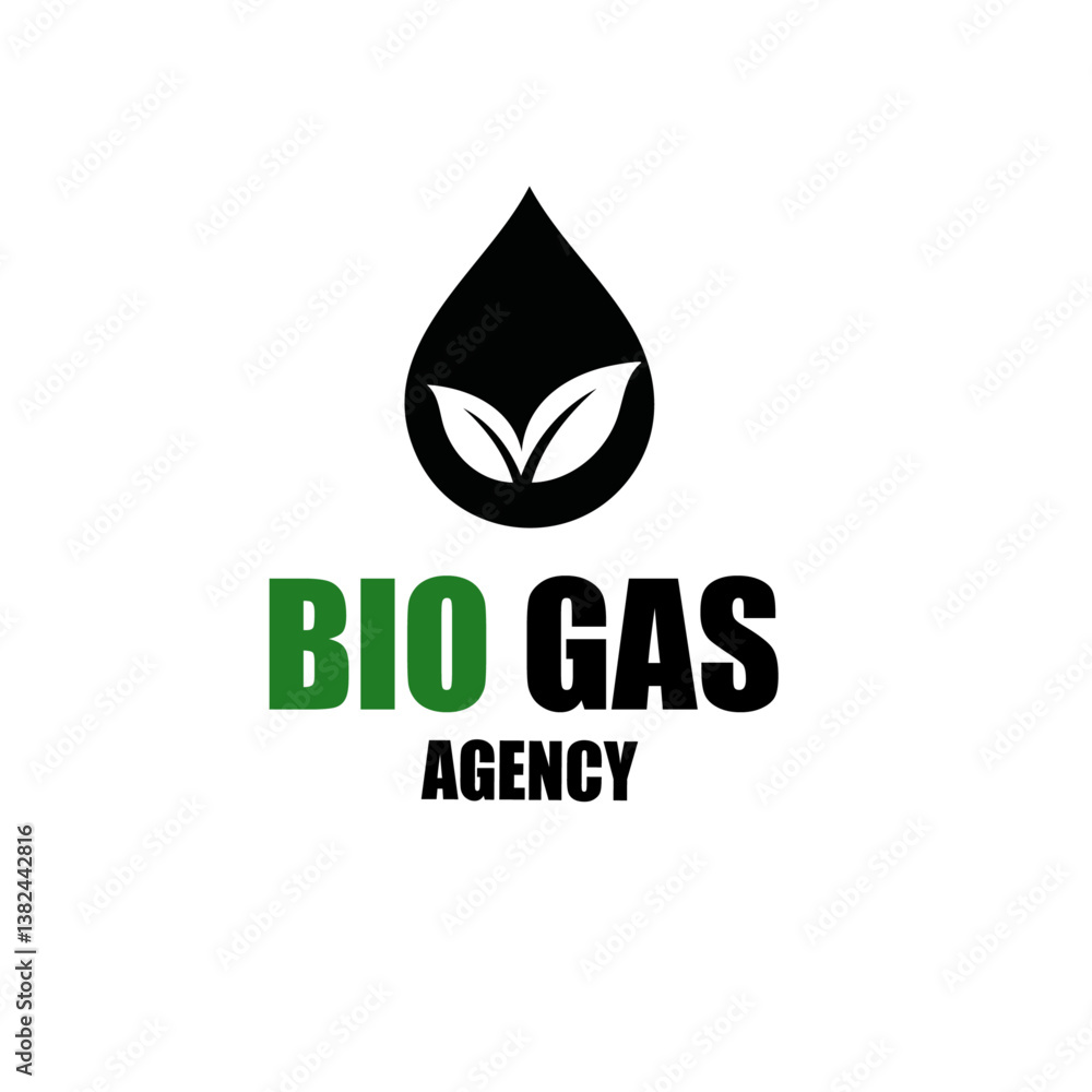 Green Bio GAS Agency Text Icon vector design
