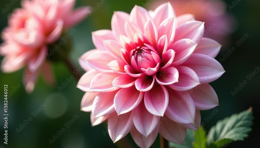 Fototapeta premium Elegant dahlia petals, soft focus, repeating motif, surface, print, seamless