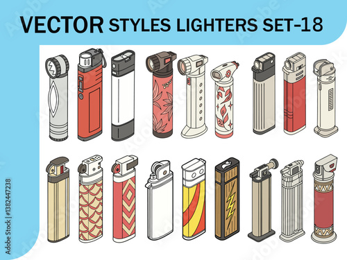 The Fire Collective: Lighters with Attitude. vector lighters icon set-18.