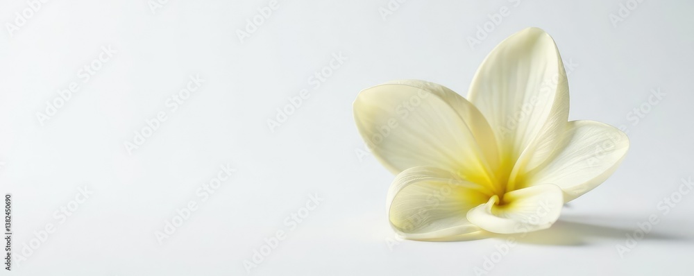 Obraz premium Small plant with delicate petals on white background, plant, petals