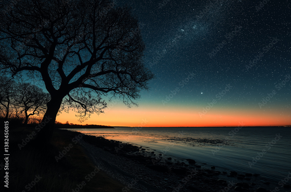 Fototapeta premium Black Sky with Empty Center and No Stars or Moon