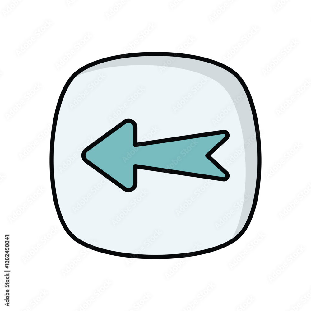 Arrow Left icon isolated on a white background. Vector illustration. Arrow Left icon isolated on a white background. Vector illustration.