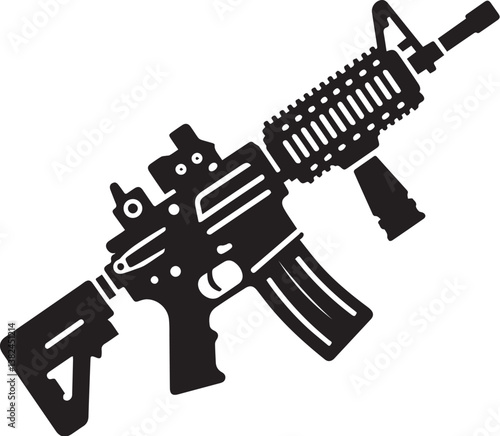 vector illustration of Assault Rifle