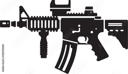 vector illustration of Assault Rifle