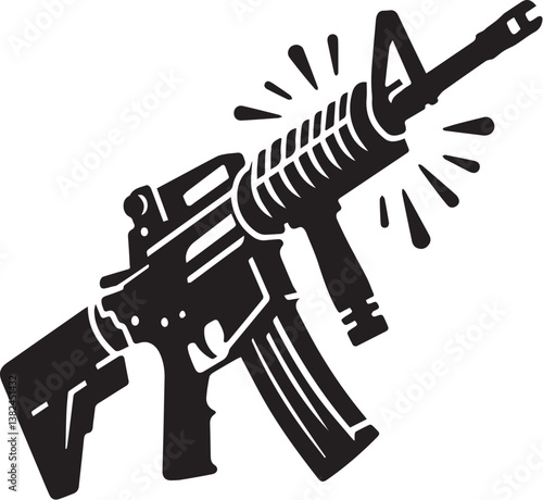 vector illustration of Assault Rifle