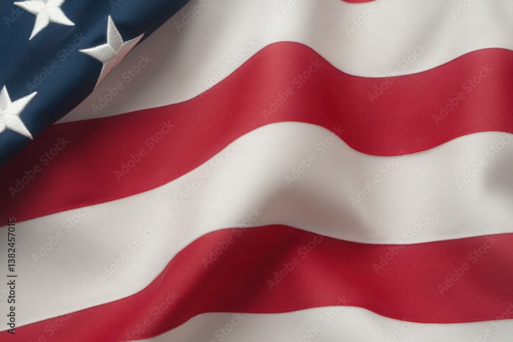 Fototapeta premium Waving American flag with vibrant colors symbolizes unity and fr