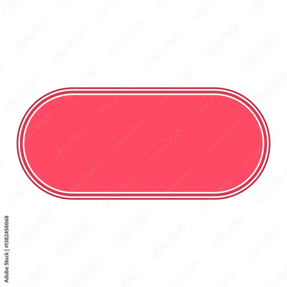 Stylized retro rounded pill frame with vibrant pink graphic border Stylized retro rounded pill frame with vibrant pink graphic border