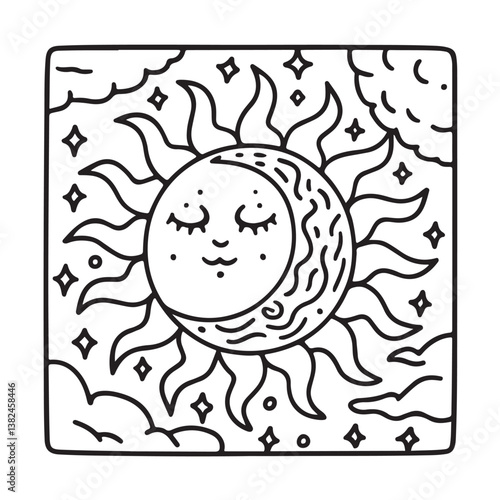 Comfy patterns coloring page, bold and easy coloring book page, patterns, mandala, flowers, floral, animals, vector illustration, line art, black and white, victor art, illustration