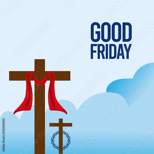 Good Friday Background in Flat Design Pro Vector