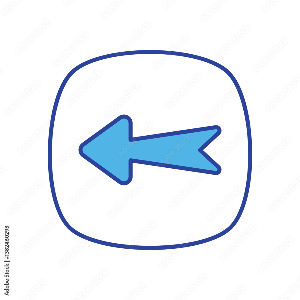 Arrow Left icon isolated on a white background. Vector illustration. Arrow Left icon isolated on a white background. Vector illustration.