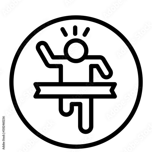 Marathon Runner Vector Line Icon Design