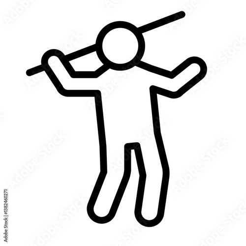Javelin Throw Vector Line Icon Design