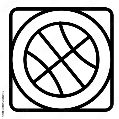 Basketball Vector Line Icon Design