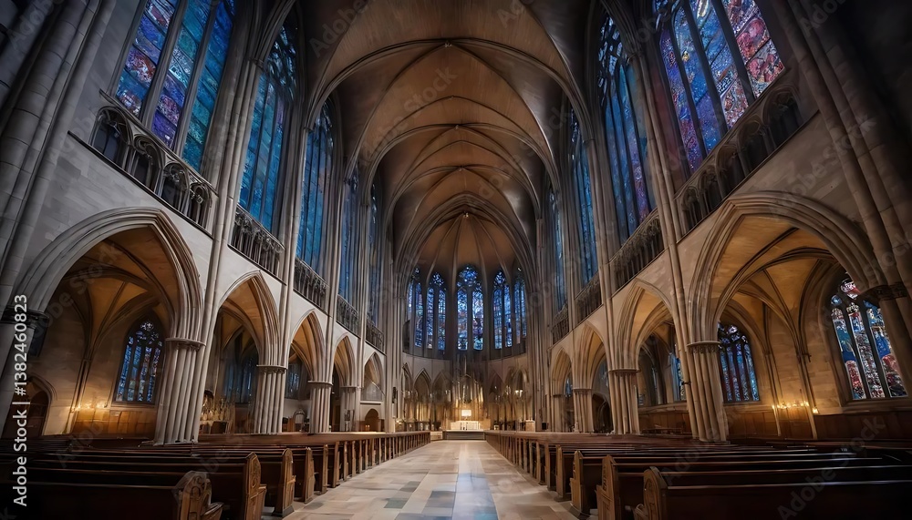The Majestic Interior of a Gothic Cathedral: A Symphony in Stone and Light The Majestic Interior of a Gothic Cathedral: A Symphony in Stone and Light