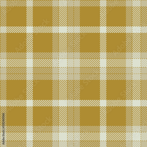 Smoky yellowish brown Seamless Tartan with Dusty putty accents Fabric Design
