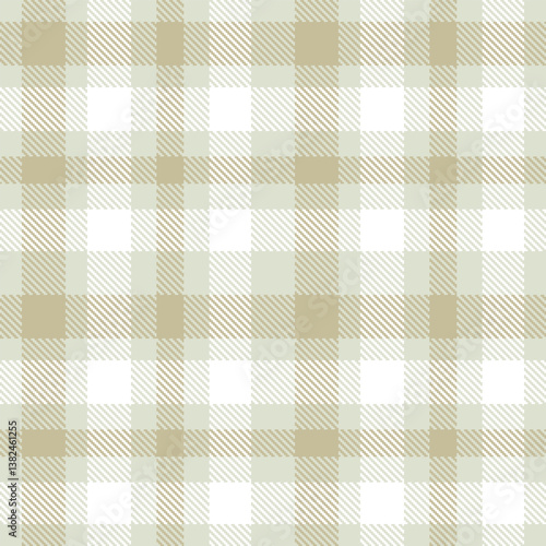 Elegant Highland light grey & Vintage putty Seamless Tartan Fabric Design
