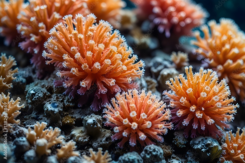 Obraz premium Close-up shots of colorful coral polyps
