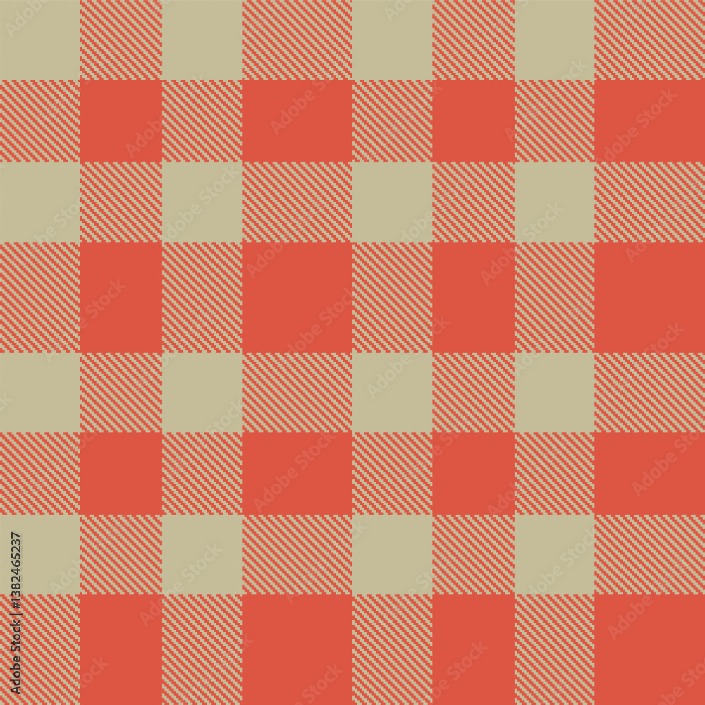 Elegant Bright putty & Classic pale red Seamless Tartan Fabric Design Elegant Bright putty & Classic pale red Seamless Tartan Fabric Design