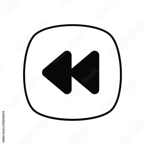 Free Download Rewind  icon isolated on a white background. Vector illustration. - GFXLoad