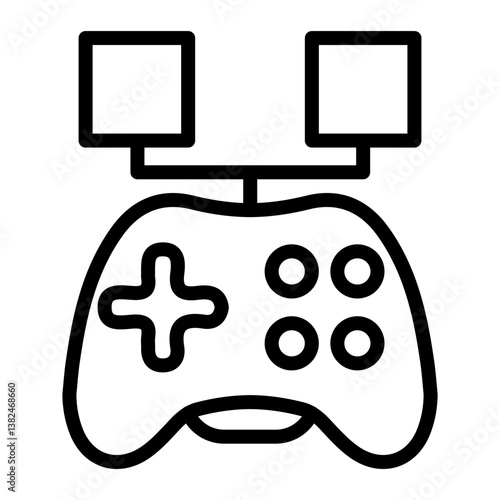 LAN Gaming Vector Line Icon Design