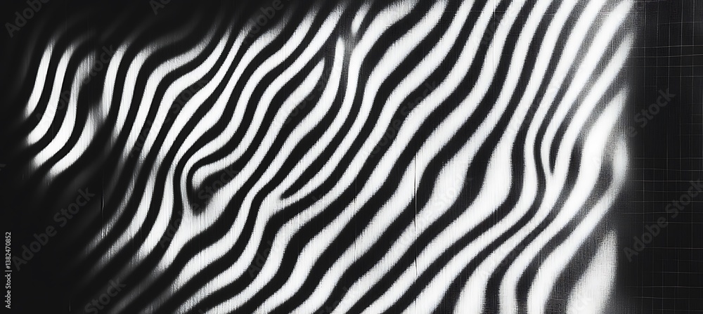 Abstract Zebra Stripes Black and White Wavy Lines on Modern Pattern Background Texture Abstract Zebra Stripes Black and White Wavy Lines on Modern Pattern Background Texture