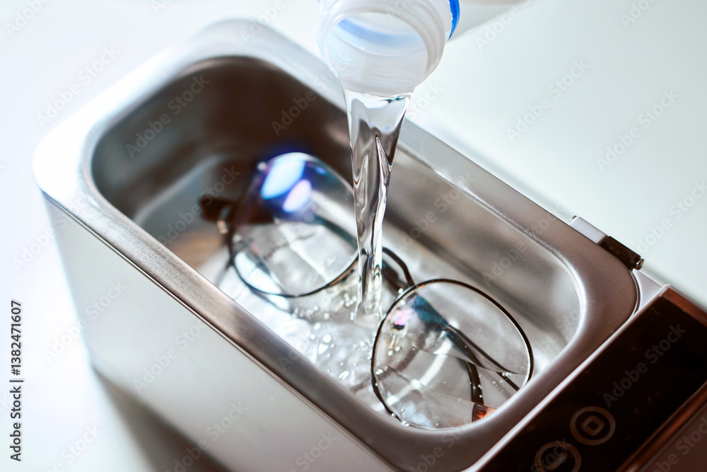 Modern ultrasonic cleaner for eyewear care