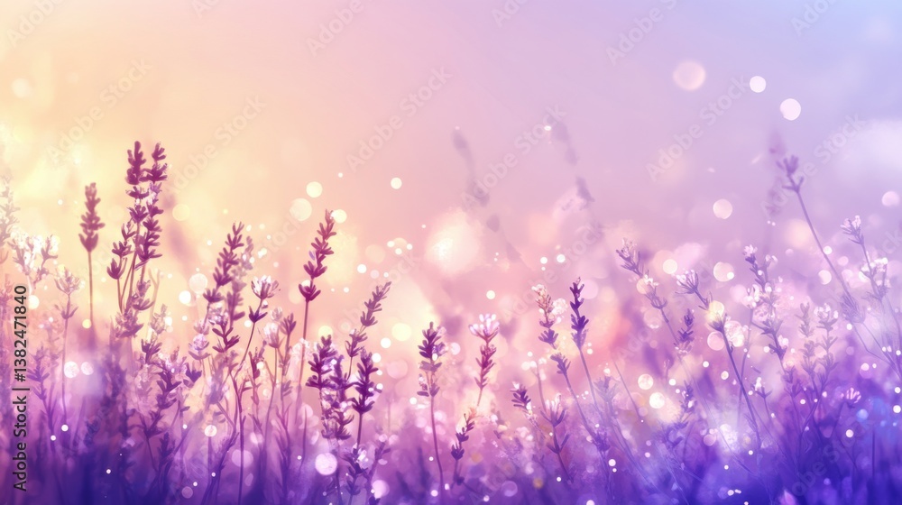 Fototapeta premium romantic background with a field of lavender