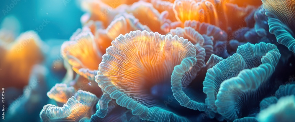 Glowing Marine Flora, An Abstract Exploration of Ocean Life Underwater Glowing Marine Flora, An Abstract Exploration of Ocean Life Underwater