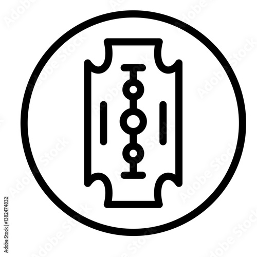 Straight Edge Razor Blade Vector Line Icon Design
