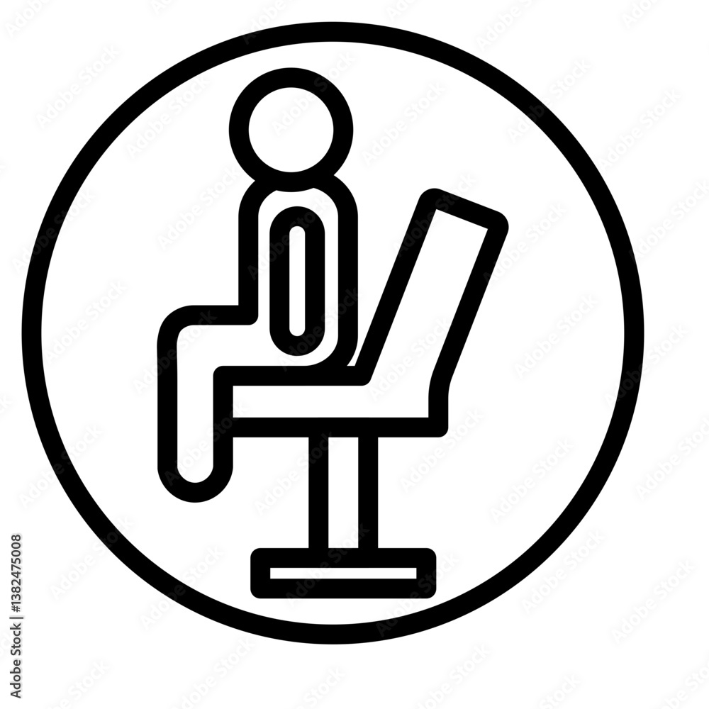 Fototapeta premium Barber Hands at Work Vector Line Icon Design