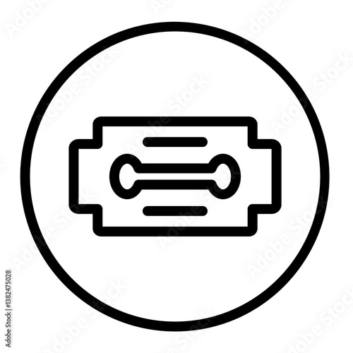 Classic Razor Blade Vector Line Icon Design