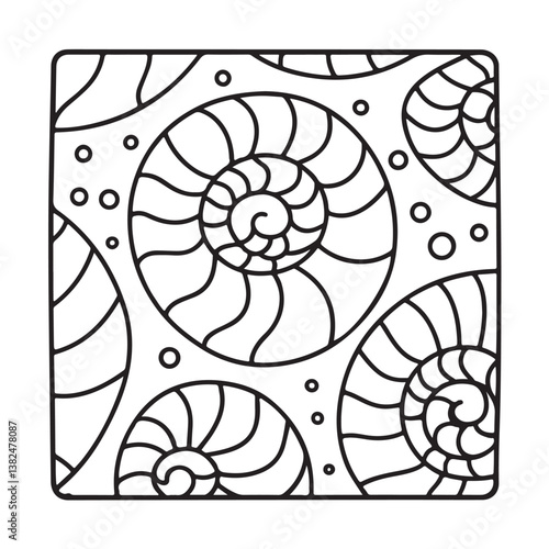 Comfy patterns coloring page, bold and easy coloring book page, patterns, mandala, flowers, floral, animals, vector illustration, line art, black and white, victor art, illustration