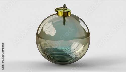 Glass spherical bomb isolated over white background.