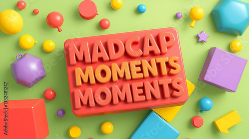 Madcap Moments: Embracing the Chaos and Fun of Wacky Conundrums and Zany Quizzes. 3D Colorful Shapes